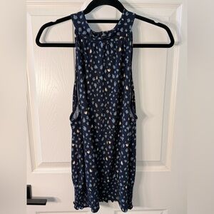Beacon Navy Blue Halter Dress with Light Blue and Cream Spots